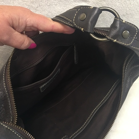 Eddie Bauer Bags Eddie Bauer Brown Pebble Leather Handbag Purse